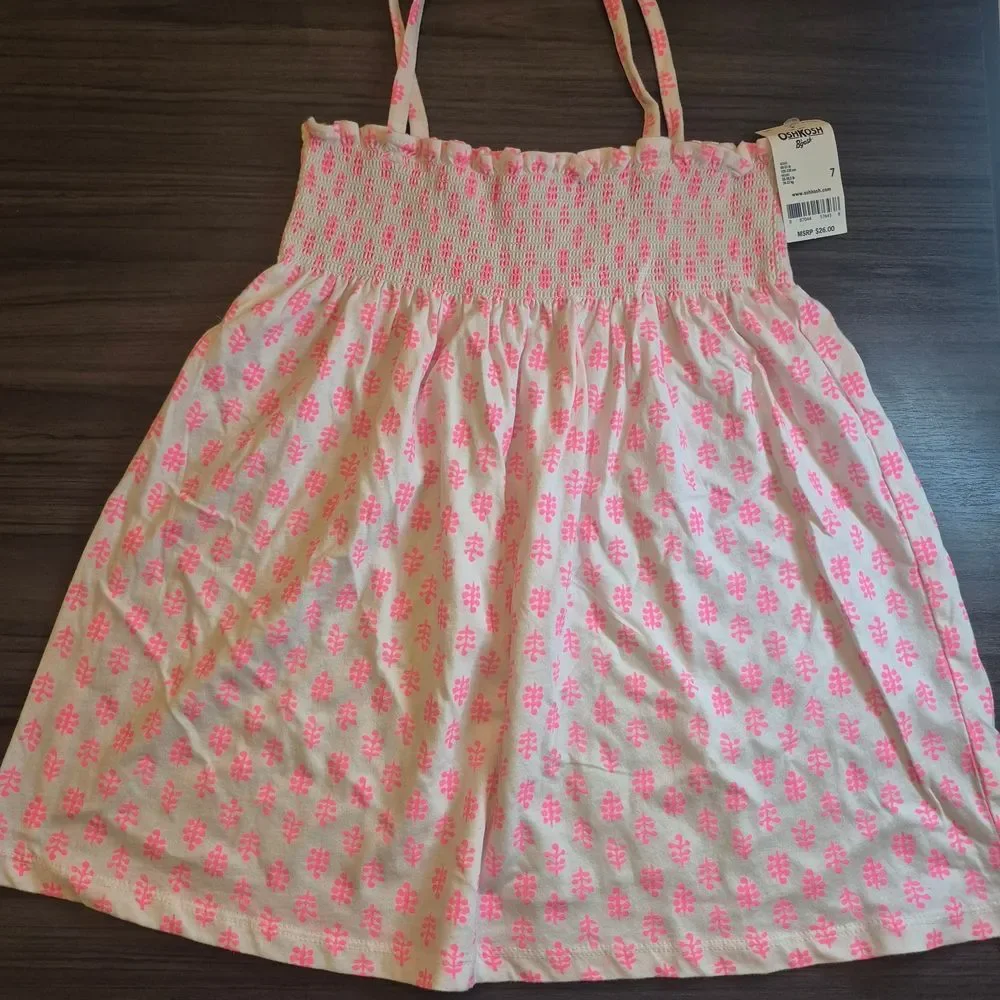 OshKosh B'gosh White Tank Top with Pink Floral Print